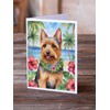 Caroline's Treasures Australian Terrier Luau Greeting Cards Pack of 8