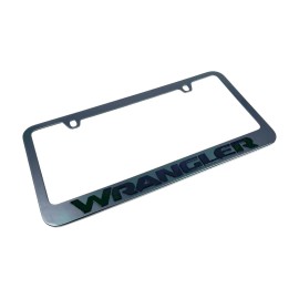 Jeep Wrangler Black License Plate Frame - Black Lettering