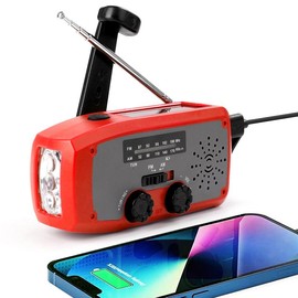 Toolchums New Arrival Solar Powered Hand Crank Radio, 1 Piece Multifunctional Portable Weather Radio With Bright Flashlight For Home & Outdoor Camping Hiking Handheld Phone Device Batteries Usb Rechargeable Audio emergency crank - Colour: Green, 10000mah