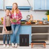 Step Stool Foldable, Wooden Step Stool with Non-Slip Rubber Stepping