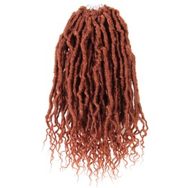 BOHOBABE Ginger Faux Locs Crochet Hair 10 Inch, Boho Soft Crochet Locs with Curly Ends, Short Bohemian Goddess Locs Crochet Braids for Black Women (6 Packs, 350#)