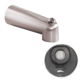 SENTO Nickel Universal Bathroom Tub Spout with Diverter, Durable Heavy Duty Metal Bathtub Faucet with Shower Diverter - 7 Inches 1/2" IPS Inside Thread, Satin Nickel