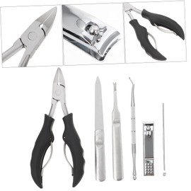 Vaguelly 7pcs Stainless Steel Nail Grooming Kit Ergonomic Nail Clipper for Efficient Manicure and Care Durable Trimmer and Cutter for Home and Travel Use