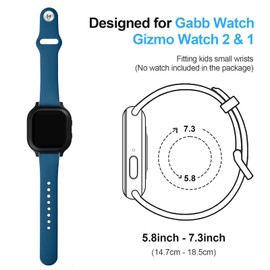 NewJourney Compatible with Gabb Watch Bands/Gizmo Watch Band Replacement for Boys Girls, Kids Breathable Soft Silicone Watch Band (Slate)