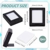 BENECREAT 2Pcs Black Gemstone Display Box, 6.15x5cm Loose Diamond Jewelry