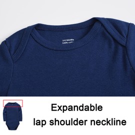 kavkas Long Sleeve Newborn Bodysuits Plain Baby Vest Undershirt Cotton Baby Clothes for Boys and Girls 5 Pack (6-9M)