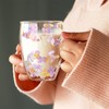 Arefen Gifts for Women Dried Flowers Double Wall Glass Coffee