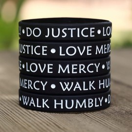 SayitBands 20 Do Justice Love Mercy Walk Humbly Silicone Wristband Bracelets Micah 6:8