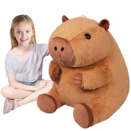 Ksidzas Giant Capybara Stuffed Animal, Big Jumbo 23.6” Soft Plush, Large Gifts for Kids Home Sofa Birthday Decorations (Capybara)