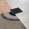 Square Shower Drain, 4-Inch Matte Black Kit with Bonding Flange,
