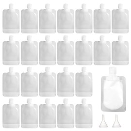Travel Pouches, Limso 20Pcs 100ml Refillable Empty Squeeze Pouch, Travel Size Portable Containers, Stand Up Pouch for ToiletryShampoo Conditioner Lotion Soap Liquids