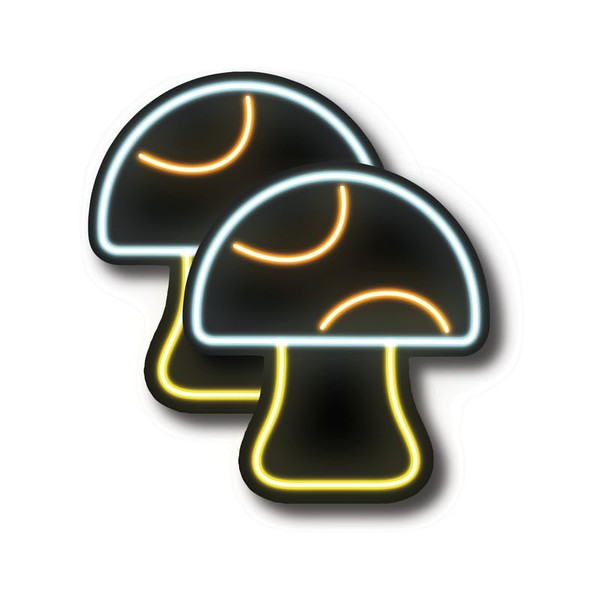 Mushroom Neon Retro Designs - Cool Video Game Level Up