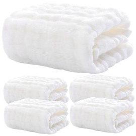 LIFKOME 5Pcs Washcloths Burping Cloths for Newborns Soft Absorbent Face Towel Versatile Saliva Towel for Sensitive Skin for Daily Use