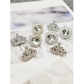 GrandslamEX Rhinestone Glitter Shoes Earrings Accessories Shoe Laces Shoe Earrings Charm Sneakers Duble Plate Parts Parts Metal Metal Decorative Shoes Decorative Shoes Charm, Plastic, No Gemstone