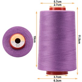 New Brothread - 30 opciones - 4 conos grandes de 5500 Y (5000 M) cada hilo de poliéster hilado multiusos 40S/2 (Tex27) para Serger, Overlock, acolchado, piezas y costura, uva