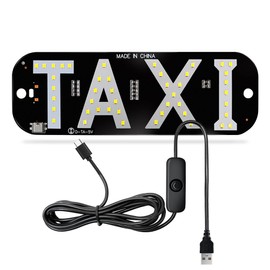 Juren 1pcs Taxi Sign Light TYPE-C USB On/Off Button, Bright Taxi LED Sign, Suction Cup Window Placement for Taxi Car (White)