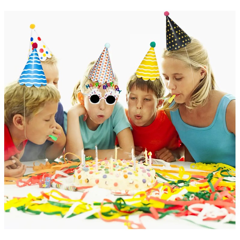 71pcs Gorros De Cumpleaños Y Silbatos Para Fiesta Infantiles
