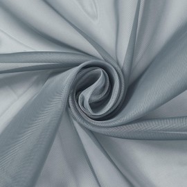 Fire Retardant Sheer Voile 118" Polyester NFPA 701 Fabric by The Yard for Sewing, Curtains, Draperies, Backdrops, Decor, & More (Grey, 1 Yard)