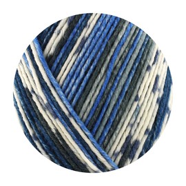 Opal XLarge Frosty Ice (320m) 8-Ply Yarn - Wool-Blend, for Knitting Warm Socks with a Unique Colour Patterns, 11352, 1 x 150g