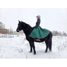 Green Equestrian Skirt for Women - Winter Insulated Riding Apparel Long XL-XXL: 41-50 inch