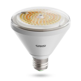 SANSI 250W Equivalent LED Grow Light Bulb, BR30 24W 3000K 5000K Red 660nm Infrared 730nm Full Spectrum Grow Bulb, IP54 Waterproof Grow Light for Indoor Outdoor Plants