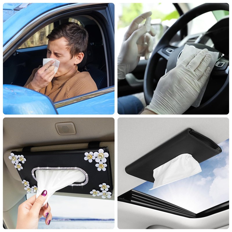 Car Tissue Refill, 3-Ply Disposable Facial Tissues for Car Sun