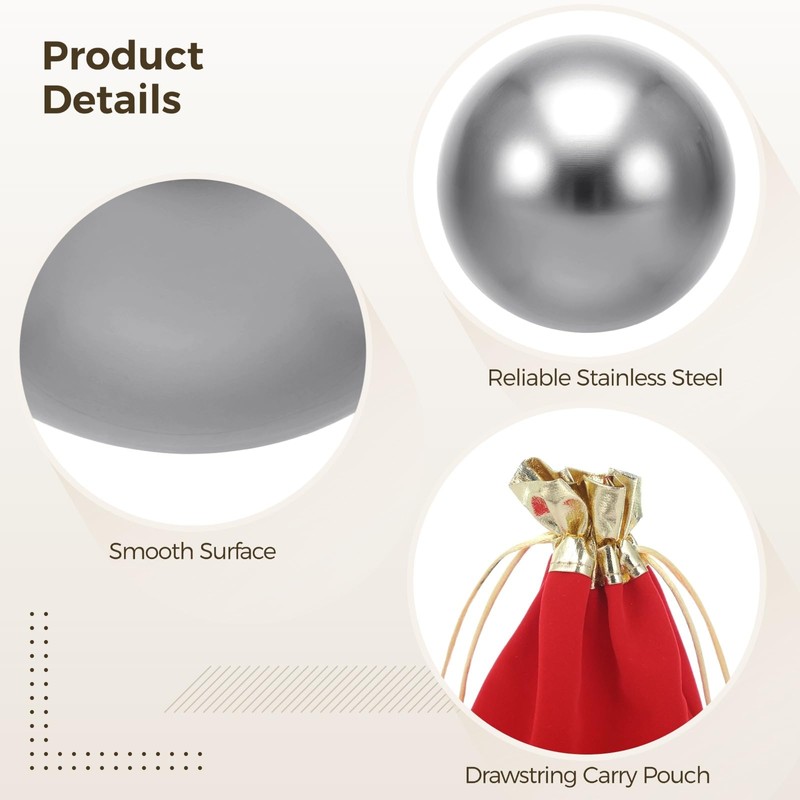 OMISTAR 2 PCS Stainless Steel Exercise Balls, 1.4" Baoding Fitness