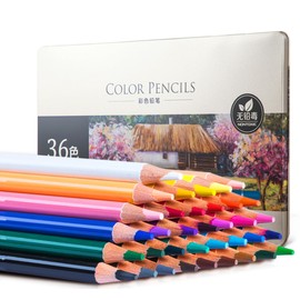 deli Colored Artist Pencils, Professional Set of 36 colors Tin Box