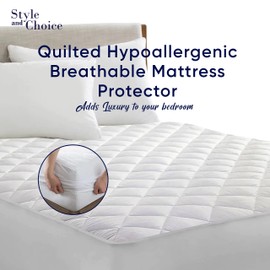 Style and Choice® Quilted Mattress Protector | 30 CM Deep Skirt | Fitted Sheet Style Bed Cover | Hypoallergenic | Dust Mite Proof | Breathable | Noiseless (Non-Waterproof, Single)
