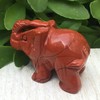 DHRWGEM 1.5" Natural Quartz Crystal Red Jasper Hade Carved Elephant