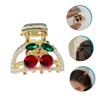 OHPHCALL Rhinestone Cherry Hair Clips for Women Small Design Hair