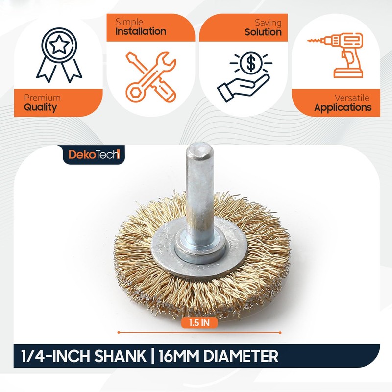 Brass-Coated Wire Brush Set – Wheel, Cup & End Brushes