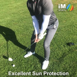 iM Sports LONG DRIVER Golf Sun Sleeves + Compression + Made in USA - Black - XXX-Large - Pair