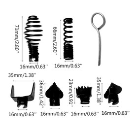 Juego de cabezales de corte de dragado de tuberías, 7 piezas de 16 mm, herramientas de limpieza de tuberías de acero al manganeso para limpiador de drenaje, piezas de máquina de dragado de tuberías (7)