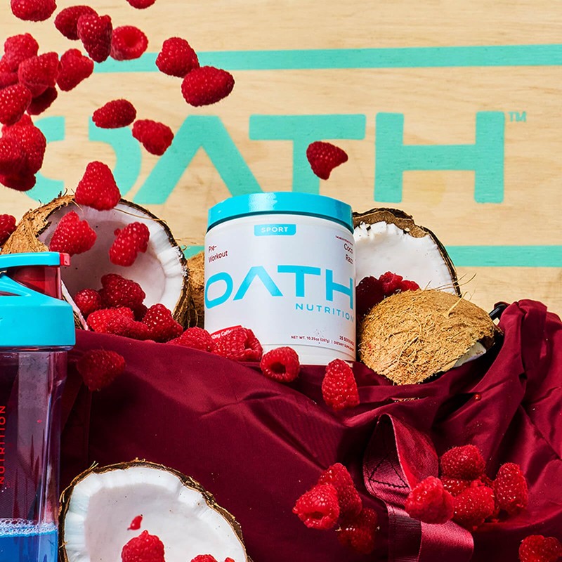 Oath Nutrition Sport Sugar Free Pre-Workout Powder, Coco Razz, Contains