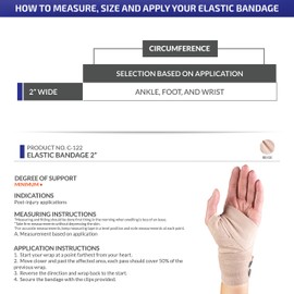 CHAMPION Reusable Elastic Bandage, Beige, Universal, 2 Inch Wide