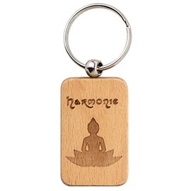 Spruchreif Buddha Key Ring – Engraved Wooden · Buddha Lotus · Spiritual Gifts · Esoteric Gifts · Keyring with Engraving, harmony, S
