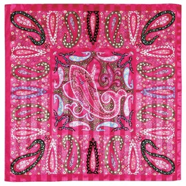 Hitoto Yamamoto Shoten Silk Road Chisel Pattern Scarf Paisley Pink [1833-B] Made in Japan Japanese Pattern Inbound Souvenir