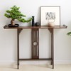Gdrasuya10 Bamboo Console Table 2 Tier Narrow Entrywaty Table Long