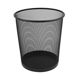 OSCO Black Wiremesh Waste Bin | Round | Height - 30 cm | Diameter - 25 cm | Circular Trash Can | Waste Paper Basket | Recycling Container | Office | Home | Bathroom