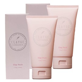 CLAYGE Pink Clay Pack, 3.9 oz (110 g), Face Pack, Rinse Mask Pack of 2