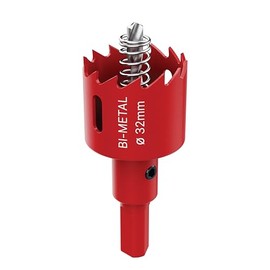 DURI Bi-Metal Hole Saw | 32 mm | with Arbor and Pilot Bit - Smooth Fast Cutting for Wood, Plywood, Plastic, Drywall, Thin Metal Sheets, and More | Ideal for Ceiling Light Installation and DIY Projects