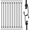 QWORK® 12Pack 24" (60CM) Bungee Cords with Hooks, Multipurpose Bungee