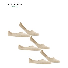 FALKE Men's Invisible Step Medium Cut Multipack M In Cotton No-Show Plain 3 Pairs Liner Socks, Beige Sand Melange 4650, 5.5-6.5