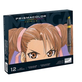 Prismacolor Premir 1759444 Marcadores artísticos de doble punta, juego de 12 colores surtidos para manga
