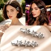 2Pcs Rhinestone Star Hair Clips Silver Accessories Y2K Barrettes
