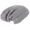 GURU SHOP Hand Knitted Long Beanie Hat, Lined Wool Hat,