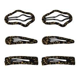 Leopard Print Snap Hair Clips for Women Animal Cheetah Hair Barrettes Clip for Girls Hollow Geometric Bangs Side Hair Clips for Thin Thick Hair Accessories for Women Leopard Cheetah BB Hairpins 6Pcs