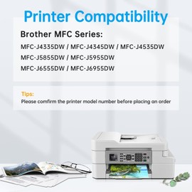 LC406 Ink Cartridges for Brother Printer MFC-J4335DW Use for Brother MFC-J4335DW MFC-J5855DW MFC-J4535DW MFC-J6555DW MFC-J6955DW Printer (BK/C/M/Y) 4 Pack