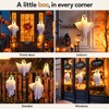 2-Pack Light-Up Hanging Ghost Decorations for Halloween – Warm LED